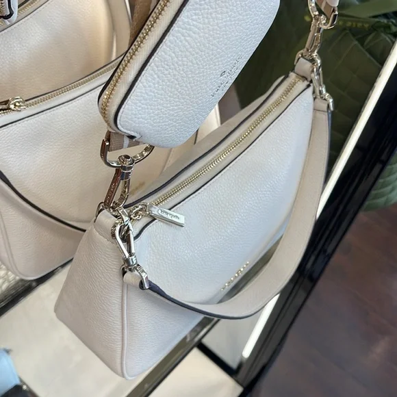 Kate Spade Rosie Shoulder Bag With Tech Attachment AirPod 
Parchment 
NWT - Picture 3 of 16